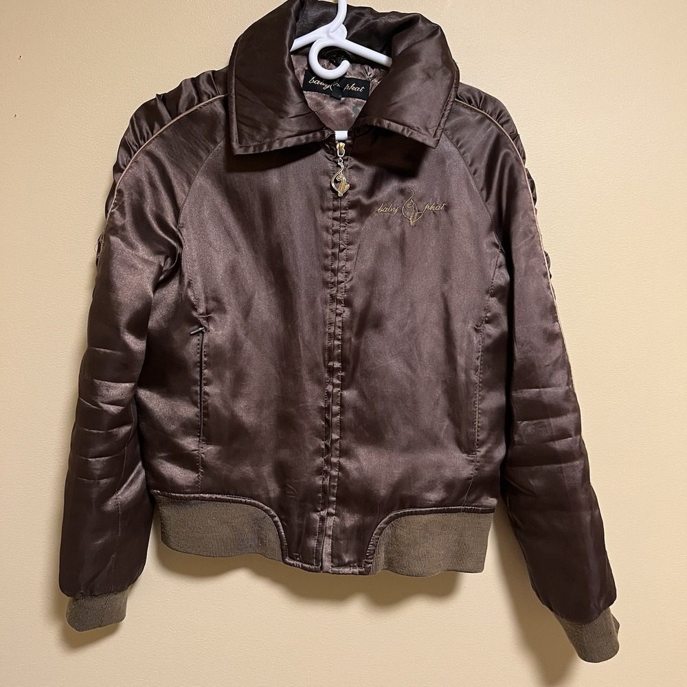 Baby Phat Women's Jacket Bomber Y2K Sz Small Olive Green Hip Hop READ DESC